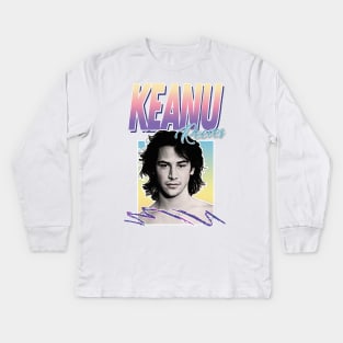 Keanu Reeves 90s Styled Aesthetic Design Kids Long Sleeve T-Shirt